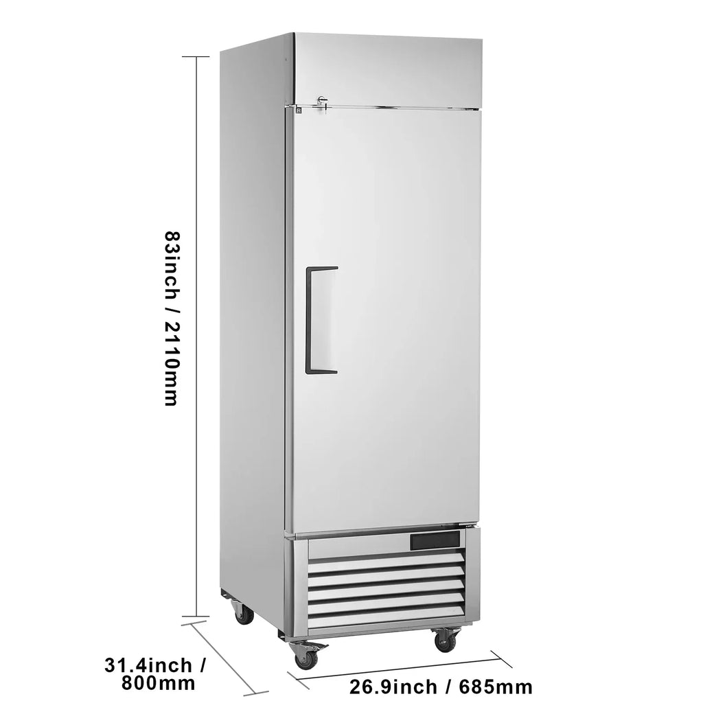 SKYSHALO Commercial Reach-In Upright Freezer 19.32 Cu.ft 1 Door 4 Shelves