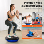 SKYSHALO 26 Inch Half Fitness Balance Ball Trainer With 2 Resistance Bands
