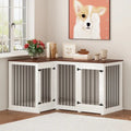 L-Shaped Corner Dog Crate Furniture, 58.7 in x 41.1 in