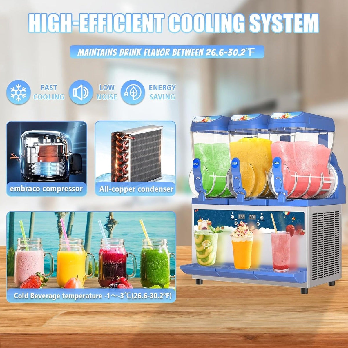 AnyDoor Commercial Slushy Machine 45l 1200w Blue - 300-X