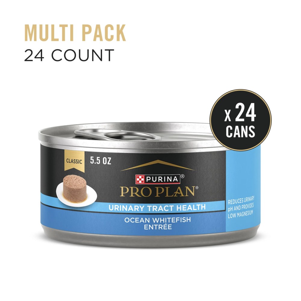 Purina Pro Plan Urinary Tract Health Ocean Whitefish Wet Cat Food 5.5 oz Cans 24 Pack
