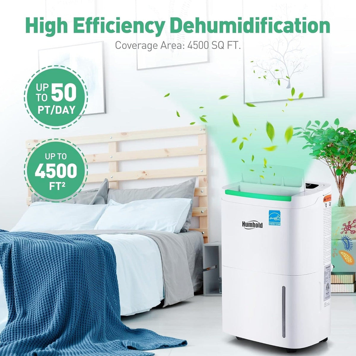 HUMHOLD Portable Air Conditioner 12000 BTU, White, 3-in-1 With Remote - HDPAC-10-A1