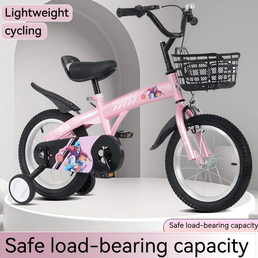 Baprem Girls' Bicycle, 18 Inch, Pink - Single Speed