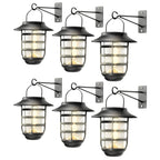 Solar Outdoor Decorative Glass Wall Lantern Light - No Wiring
