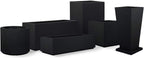 PolyStone Monterray Square Outdoor Planter 23 in L x 23 in W x 19 in H, Black
