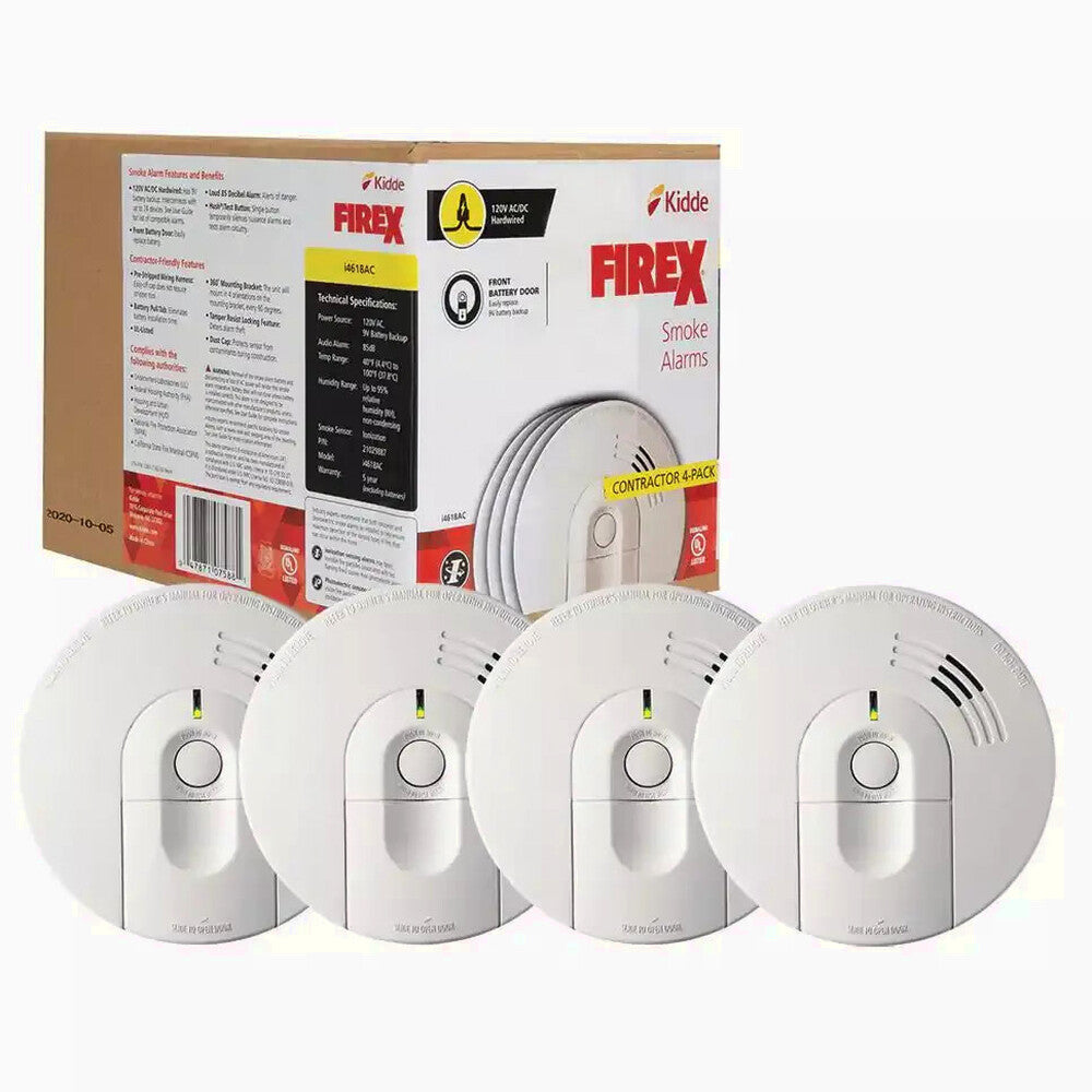 Firex Hardwired Ionization Smoke Detector 4-Pack - i4618