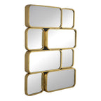 32 Inch Wall Decor Mirror With 8 Gold Finish Curved Metal Frames