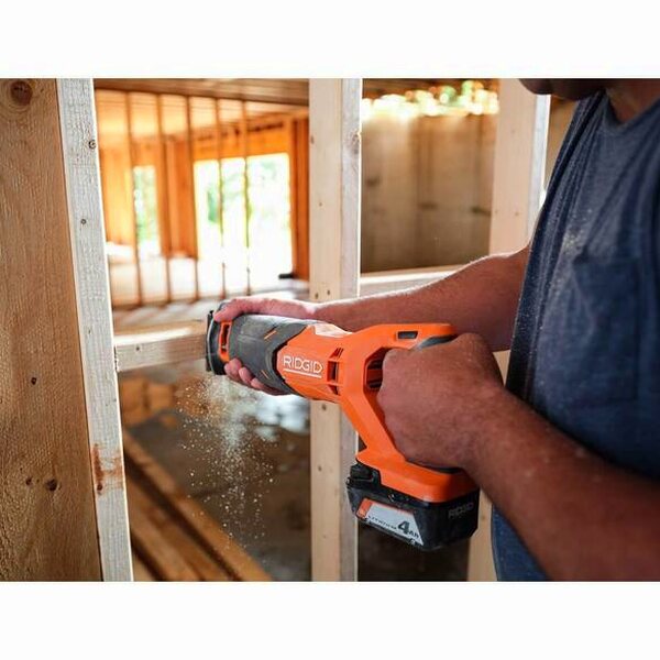 RIDGID 18V 4-Tool Cordless Combo Kit With 2.0 Ah Battery, 4.0 Ah Battery, Charger, Bag And Drywall Cut-Out Tool - R96256