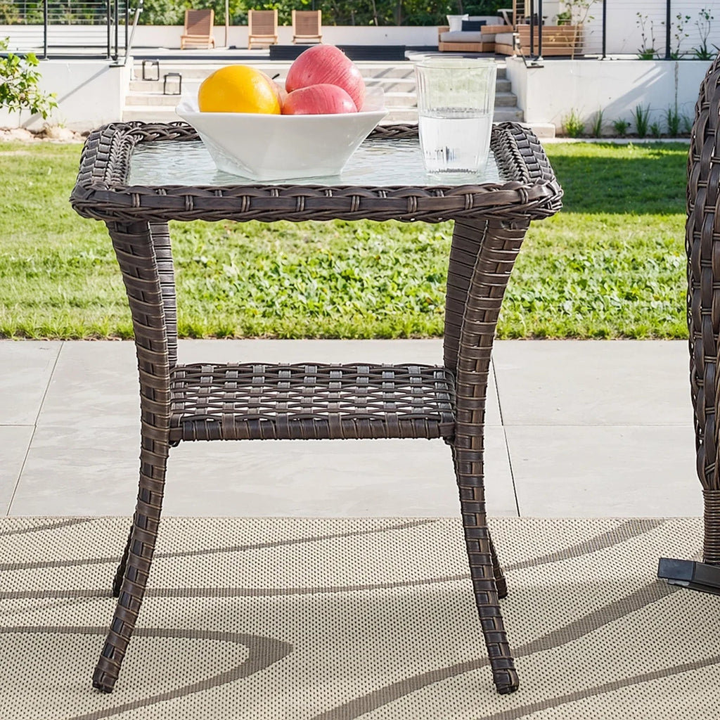 OPOHORO Outdoor Recliner Chair With Cushion, Beige, 1-Pc