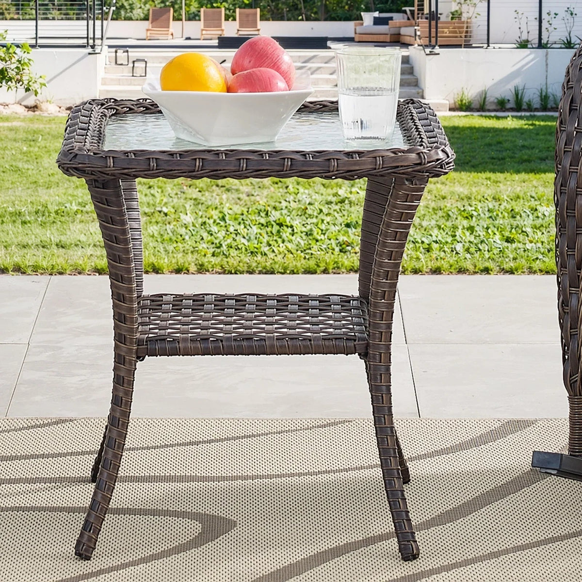 OPOHORO Outdoor Recliner Chair With Cushion, Beige, 1-Pc