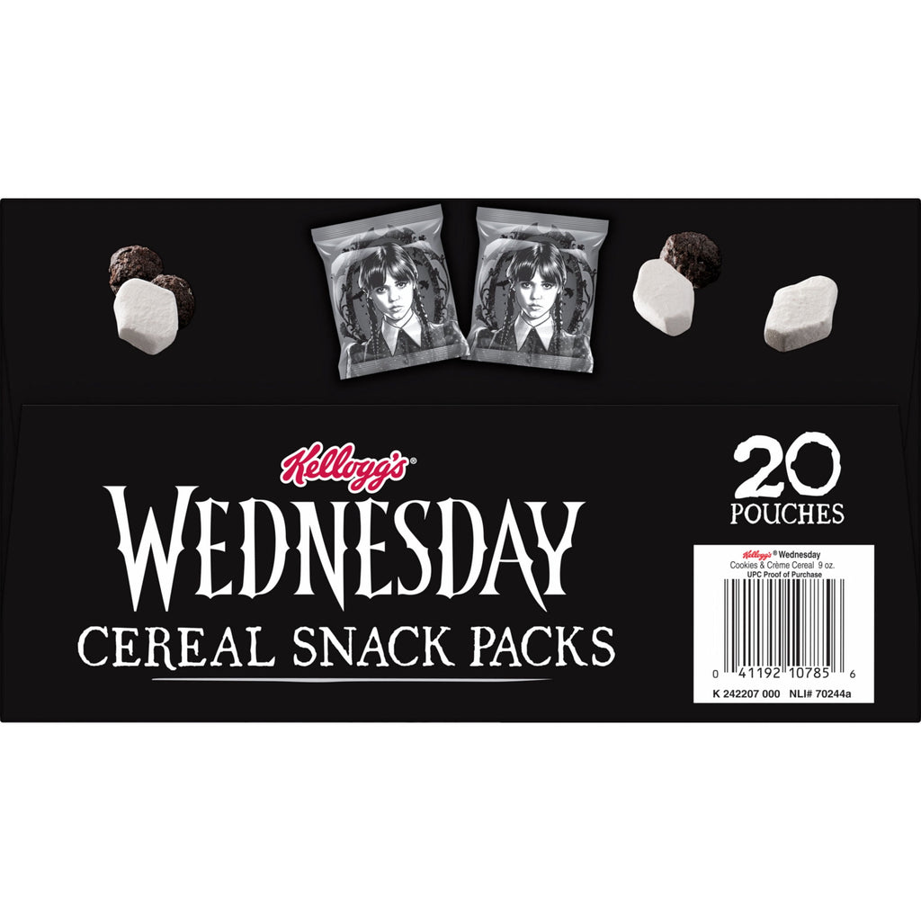 Kellogg's Cookies and Crème with Marshmallows Cereal Pouches, Whole Grain, 9 oz, 20 Count