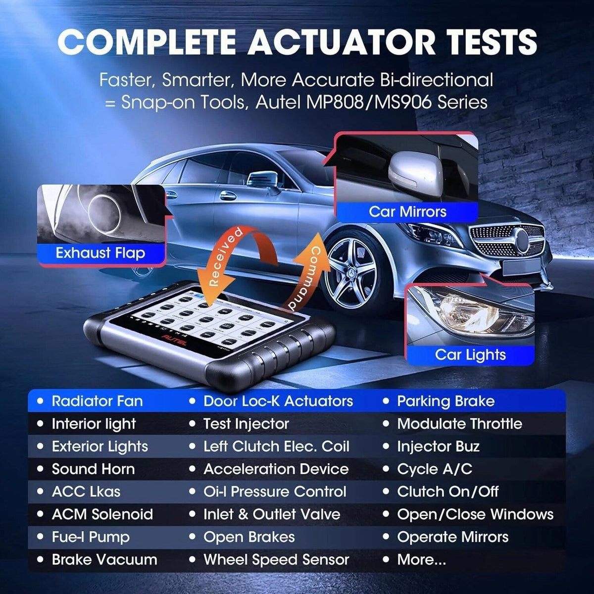 Autel MaxiCOM MK808S Bidirectional Automotive Diagnostic Scanner - Newest Autel MaxiCOM MK808S