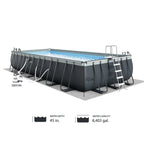 INTEX Ultra XTR Above Ground Pool 24ft x 12ft x 52in With 2 Floating Recliners And Mega Chill II Cooler