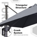 PURPLE LEAF 9 ft x 11.5 ft Grey Aluminum Offset Patio Umbrella