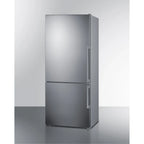 Summit 28 in Wide 14 cu ft Counter Depth Bottom Freezer Refrigerator Stainless Steel - FFBF283SSLHD