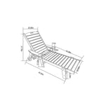 3-Piece All-Weather Patio Set With 2 Adjustable Chaise Lounges And Rolling Side Table, 75.20 x 28.74 x 39.17 in
