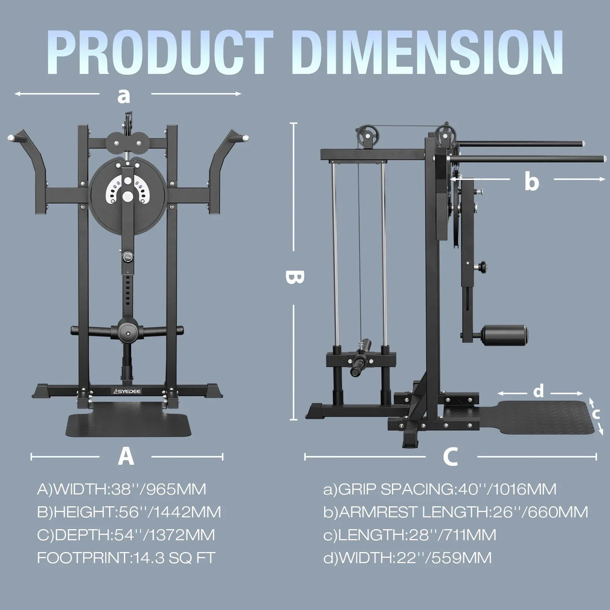 Syedee Plate Loaded Standing Hip Training Machine, Adjustable 9 Height Settings, 450lbs Capacity
