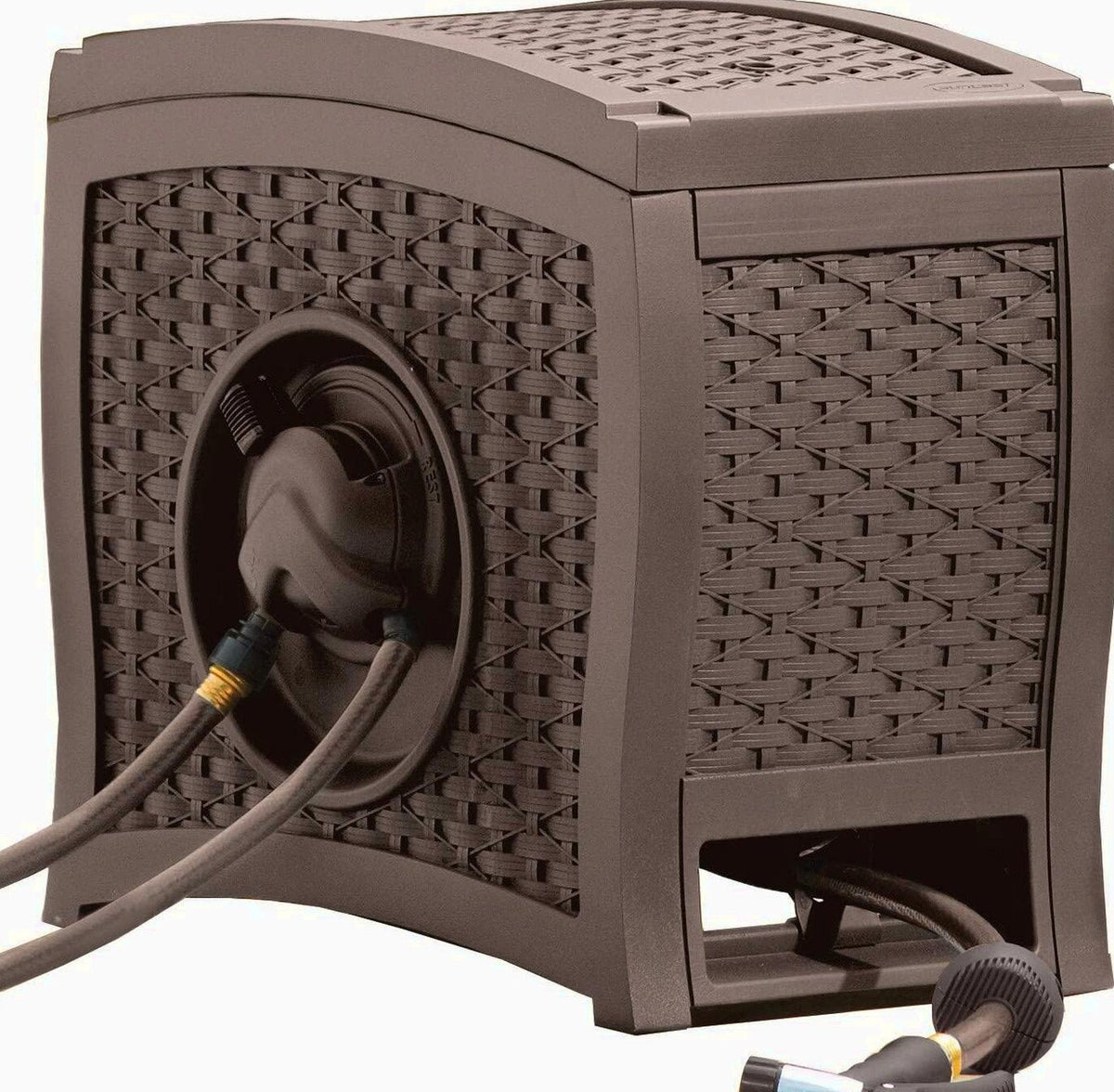 Suncast Aquawinder Wicker Garden Hose Reel - Java