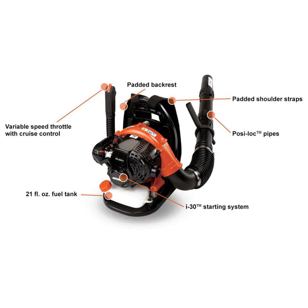 Echo Backpack Leaf Blower 25.4 cc 375 CFM 158 MPH - PB-265LN
