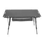 Miulika Folding Camping Table, Aluminum Alloy And PP, 103cm x 55cm, Adjustable Height 45cm-67cm - Black