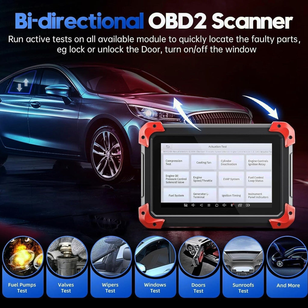 XTOOL Bidirectional Automotive Diagnostic Scanner With ECU Coding, Active Tests, Android 10 - D7