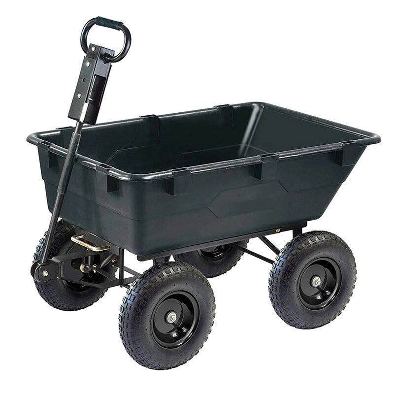 GOR866D Heavy-Duty Garden Poly Dump Cart, 1,200-Pound Capacity, 40-Inch By 25-Inch Bed, Black