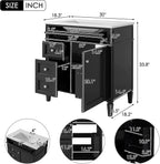 36 Inch Black Freestanding Bathroom Vanity With Single Undermount Sink, 2 Drawers And Tip-Out Drawer