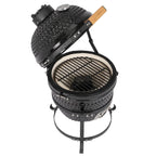 SalonMore 13in Round Ceramic Charcoal Grill - Black