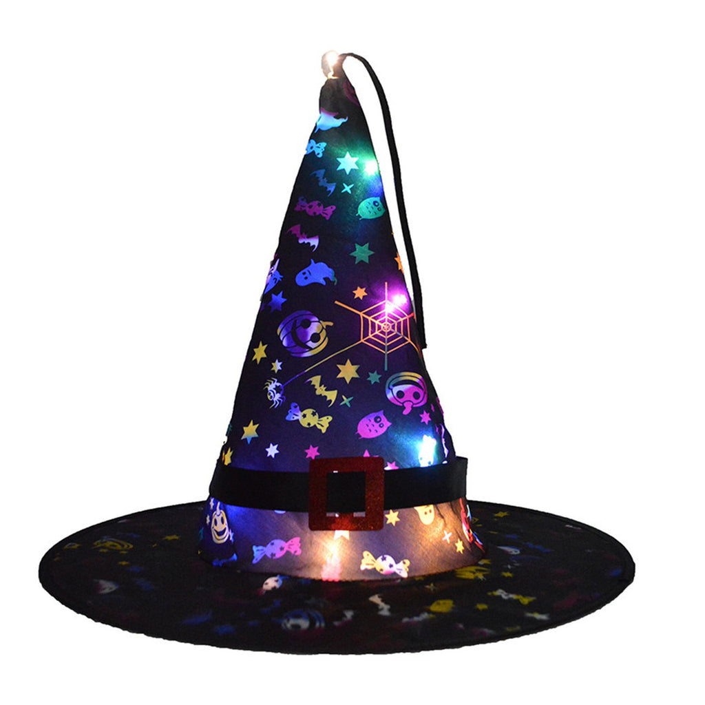 OAVQHLG3B Halloween Decorations Witch Hat Lights, Halloween LED Hanging Lighted Glowing Witch Hats Battery Operated String Lights for Outdoor Indoor Yard Tree Garden Party Décor