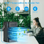 VICELEC Portable Evaporative Air Cooler, 900ml, 3 Speeds, 3 Mist Modes, 7-Color Night Light