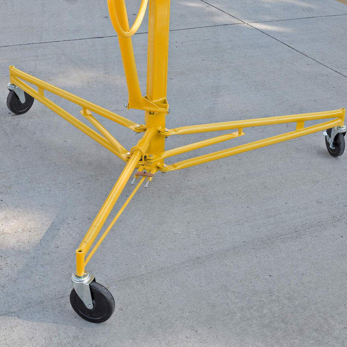 Stark USA Drywall Lift 11' Yellow Rolling Sheetrock Panel Hoist Jack - 65044