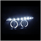 Spec-D Tuning BMW E90 3-Series 4Dr LED Dual Halo Black Projector Head Lights - 2LHP-E9005JM-8-TM
