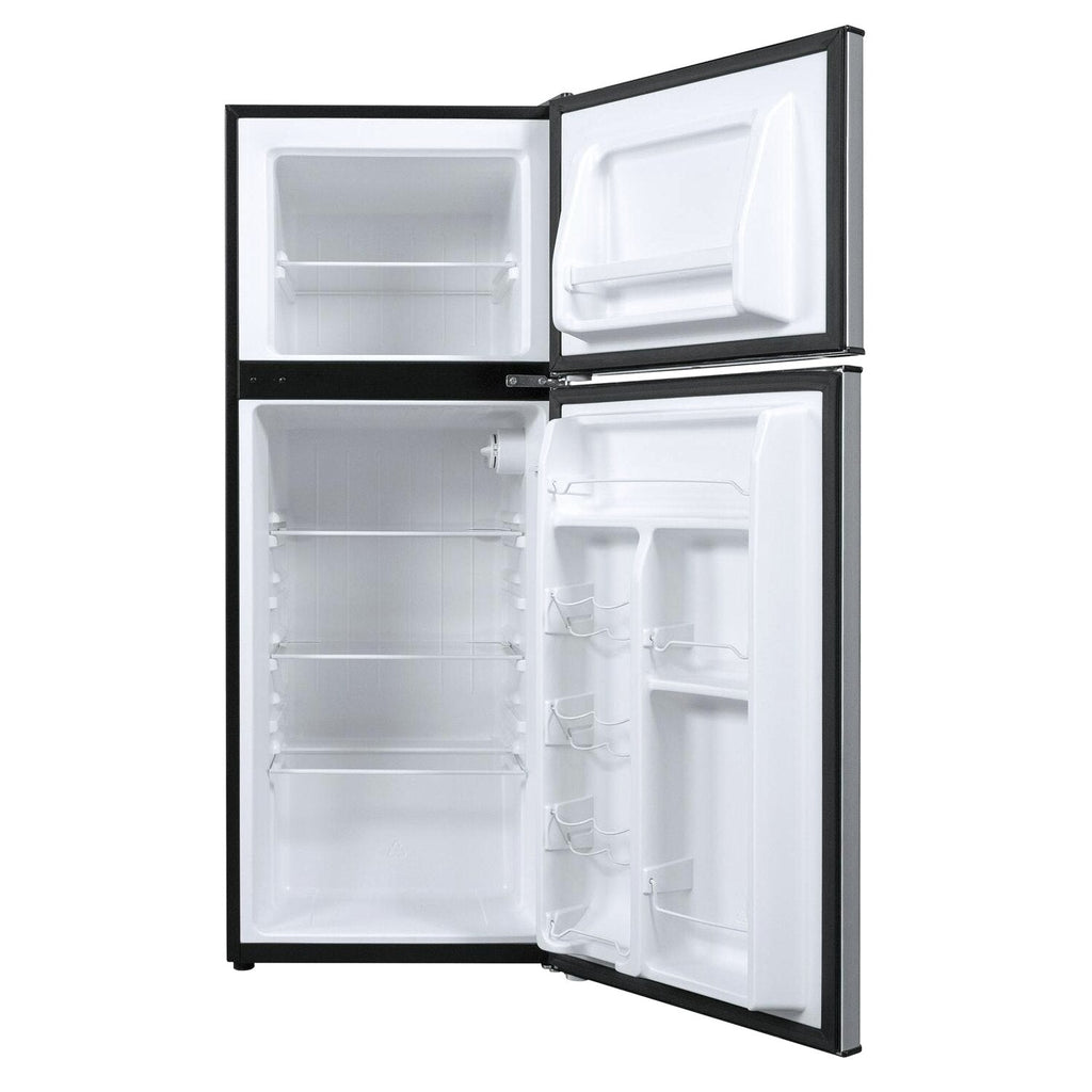 Galanz 4.6 Cu Ft Two Door Mini Refrigerator With Freezer, Stainless Steel - GL46TS5E