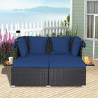 RELAX4LIFE Patio Daybed With Canopy, Cushions, 4 Pillows And 2 Side Trays, Turquoise - B0BYSN7GC7