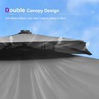 PURPLE LEAF Cantilever Patio Umbrella, 10FT Square, Grey - 360 Degree Rotation