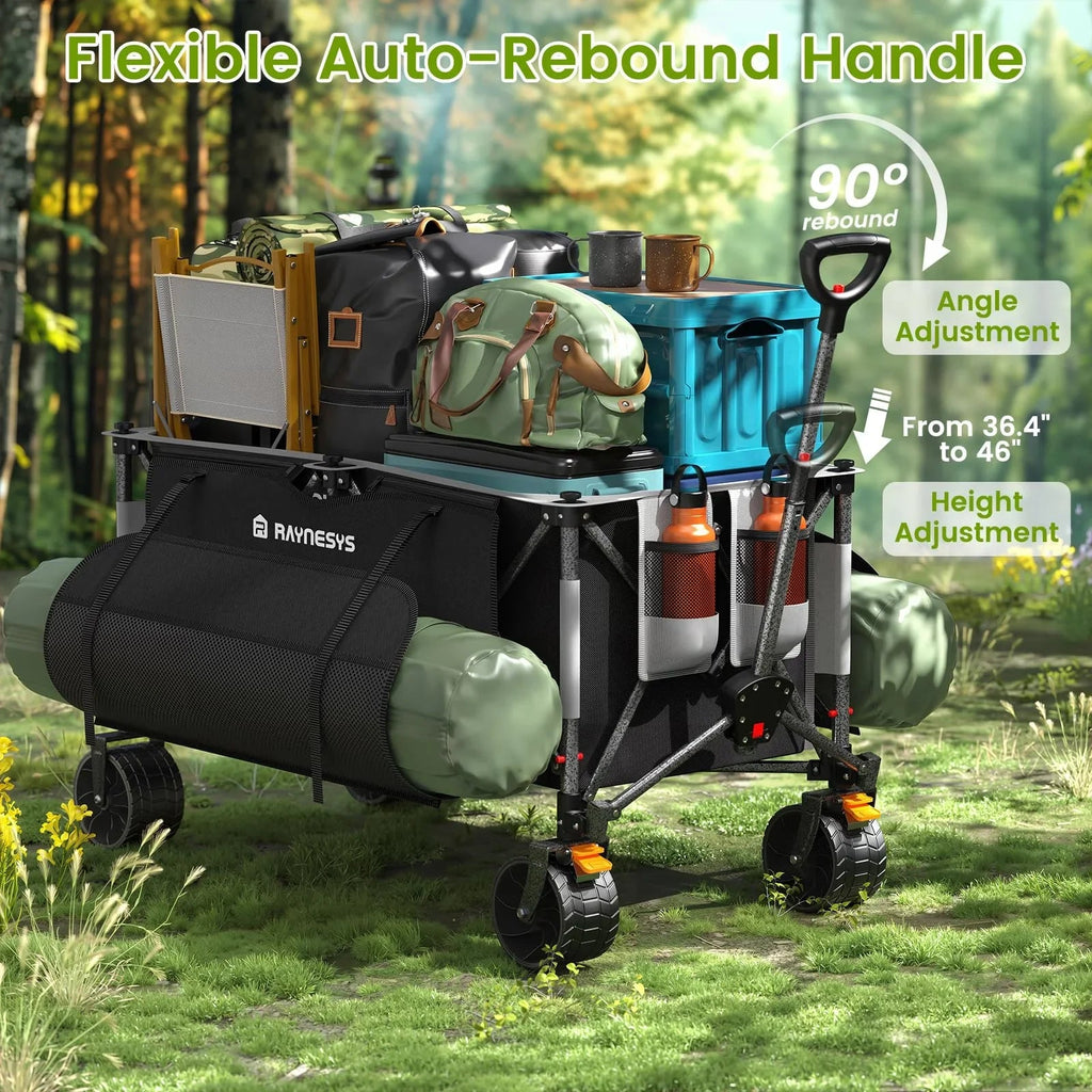 Raynesys Foldable Wagon Cart 300L 440 lbs Black & Gray