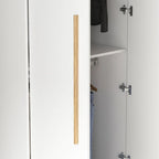 FUFU&GAGA Freestanding Solid Wood Wardrobe Closet With Storage Shelves