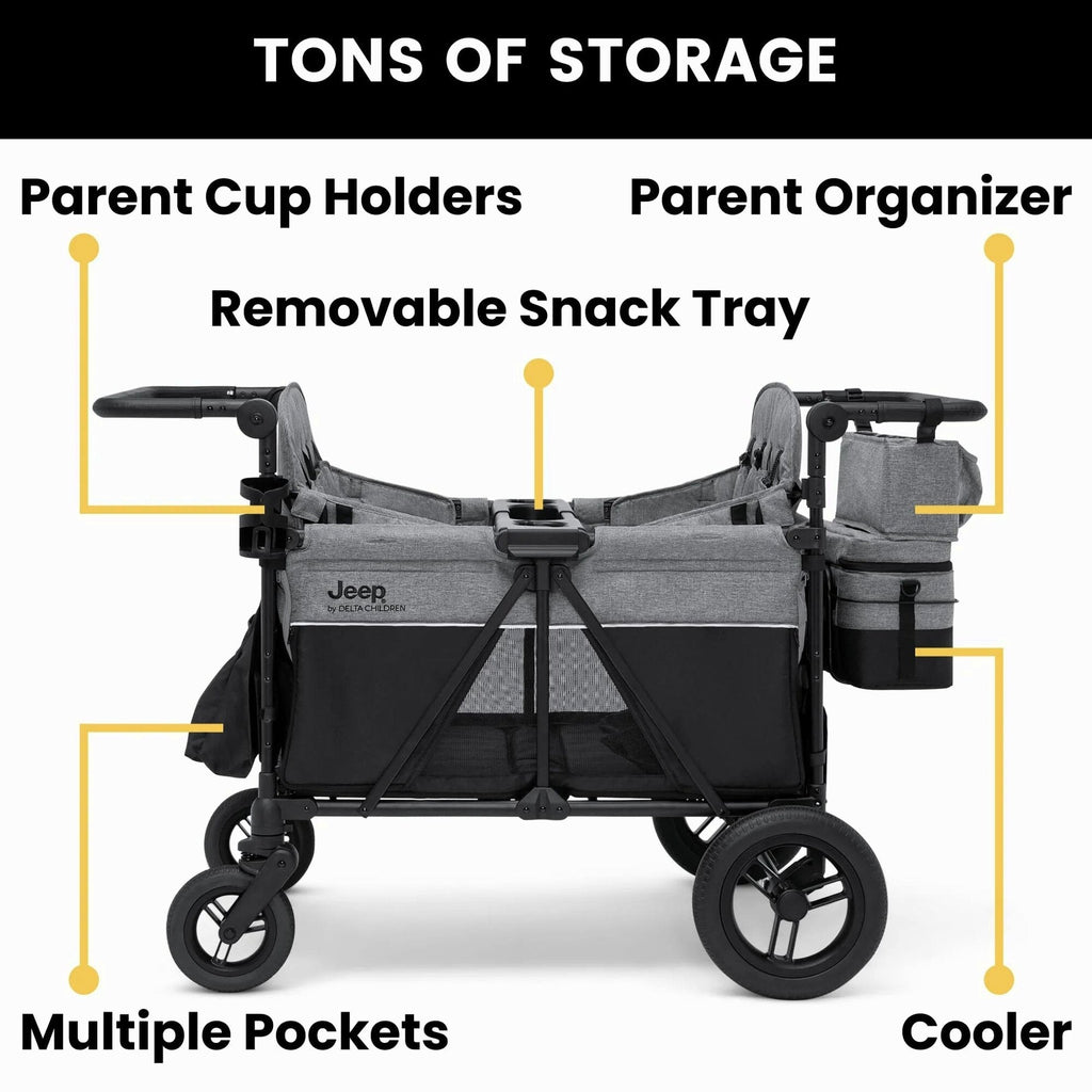 Jeep Wrangler Deluxe 4 Seater Stroller Wagon - Delta Children