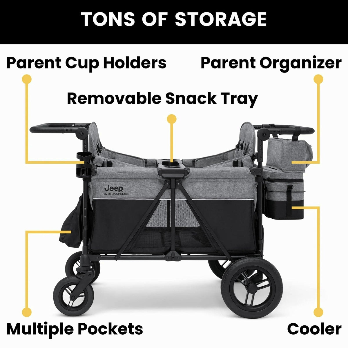 Jeep Wrangler Deluxe 4 Seater Stroller Wagon - Delta Children