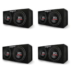 MTX Dual Loaded Subwoofer Enclosures, 12 Inch, 2000 Watt Max, 4 Pack - TNE212DV