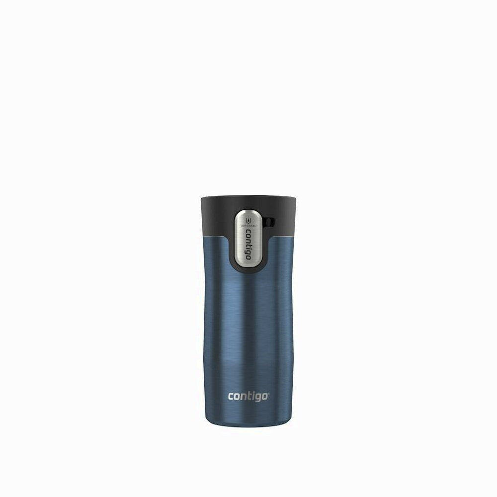 Contigo AUTOSEAL West Loop Vacuum-Insulated Stainless Steel Travel Mug With Easy-Clean Lid, 12 oz, Transparent Blueberry