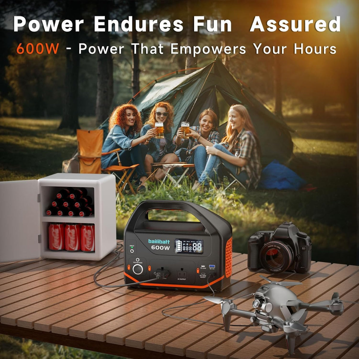 bailibatt Portable Power Station 600W 293Wh 120V - DW601S
