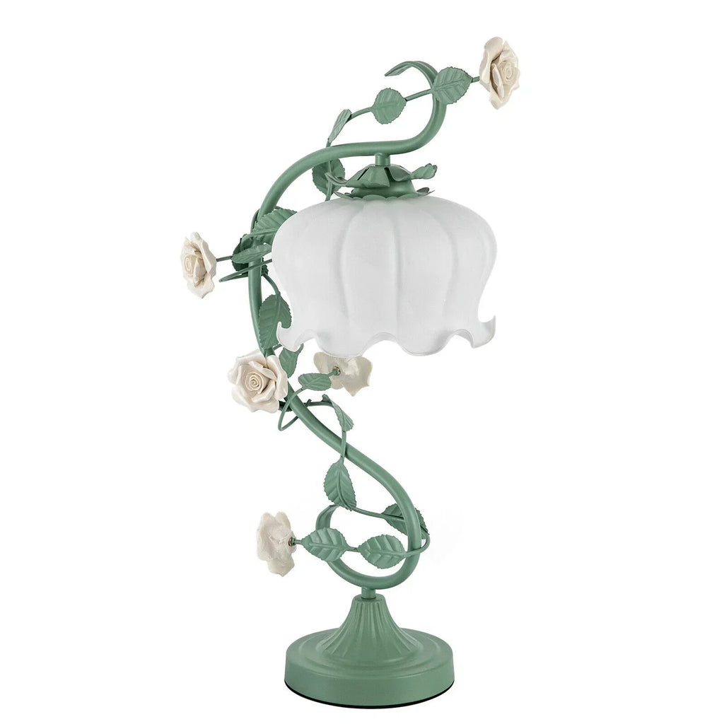 Rose Flower Table Lamp, Green, 60W Max