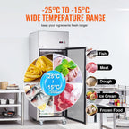 SKYSHALO Commercial Reach-In Upright Freezer 19.32 Cu.ft 1 Door 4 Shelves