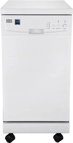 RCA Portable Dishwasher 18-Inch, 8 Place Settings, White - RDW1809-WHITE