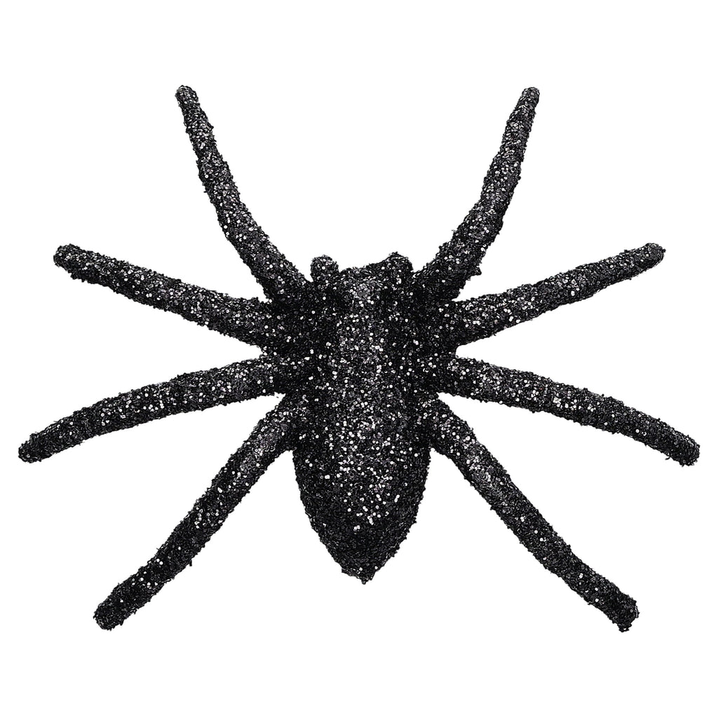 Glitter Spiders Decorations, Black, 8 Count, Halloween by Way To Celebrate