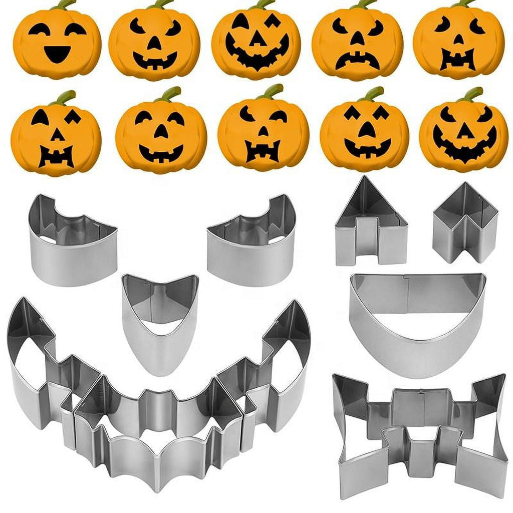 15 Pieces Halloween Pumpkin Carving Kit + Hammer, Professional Stainless Steel Carving Punchers Tools Set, Pumpkin Cutting Sculpting Tool for Halloween Decoration Jack-O-Lanterns