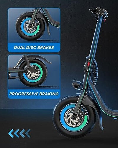URBANMAX Electric Scooter With Seat, 450W, 22 Miles, Black - C1
