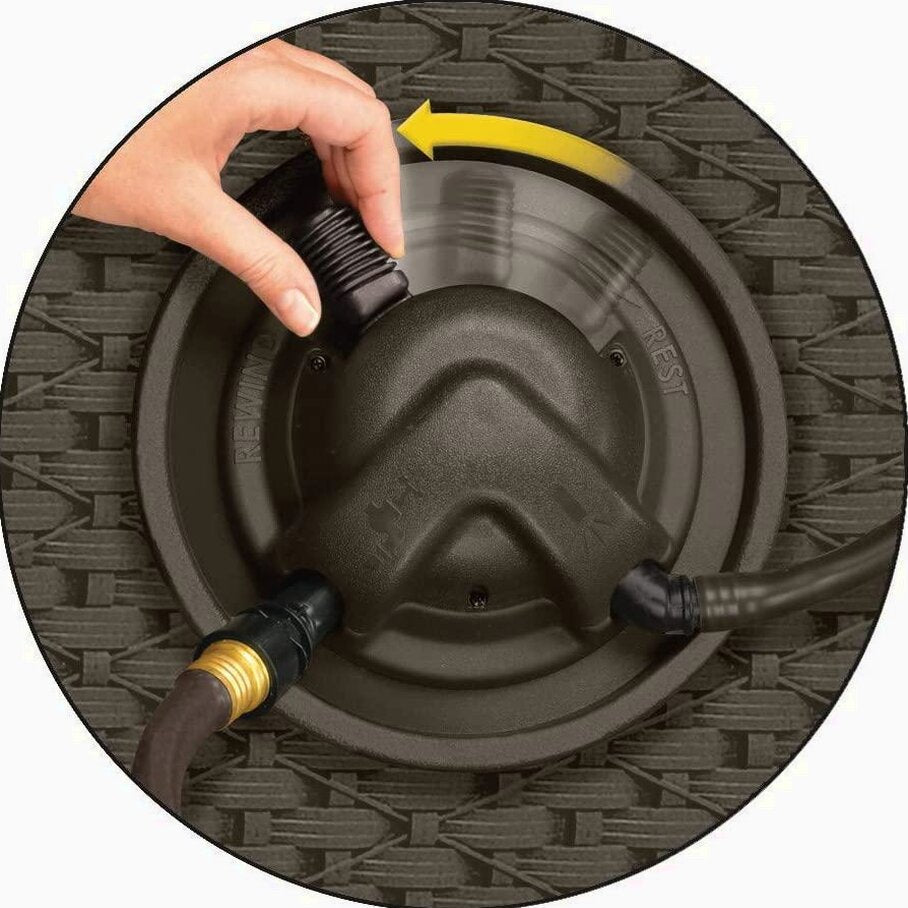 Suncast Aquawinder Wicker Garden Hose Reel - Java