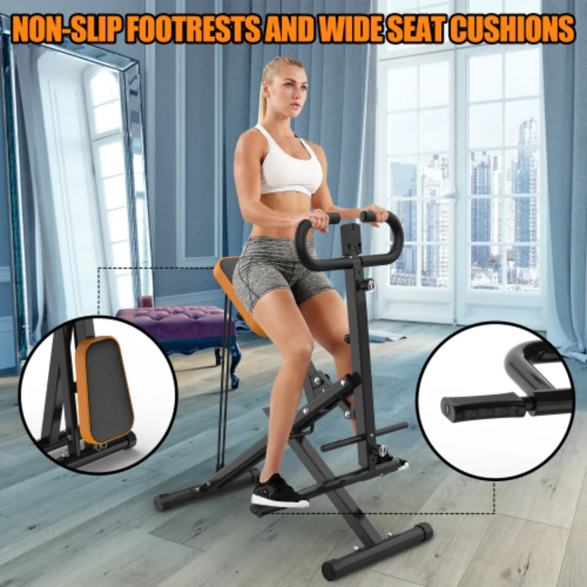 Hiii Foldable Squat Machine With Resistance Bands, 250 Pounds - Black